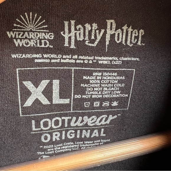 Harry Potter Black Graphic T-Shirt, Adult XL - Picture 4 of 6